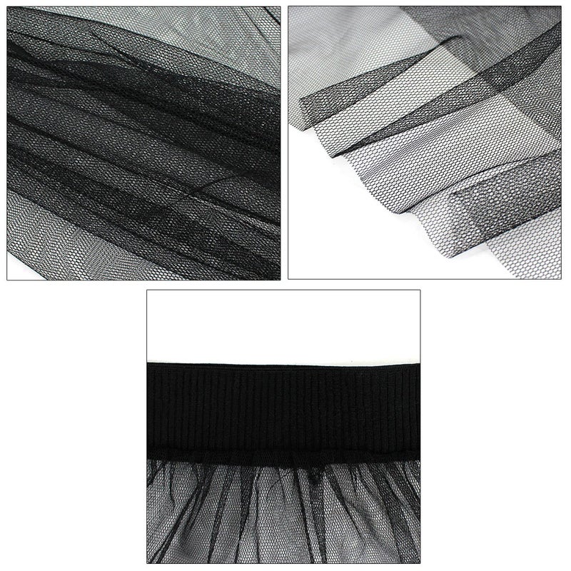 CLARA Women High Waist Mesh Maxi Skirt See-Through Beach Long Tulle Skirt Bodysuit Cover-Up Black - Image 5